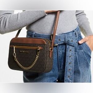 Michael Kors Brown /Tan Jet Set Large Logo
Crossbody Bag NWT